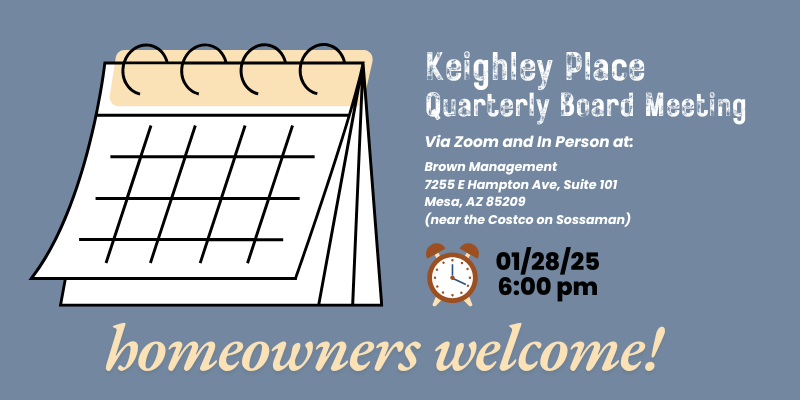 Keighley Place Board Meeting 01.28.2025 at 6PM
